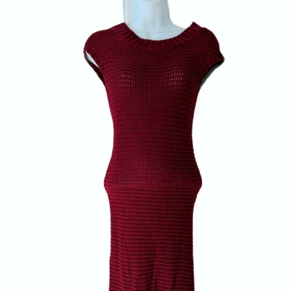 J.J. Basics Red Acrylic Sweater Dress Size S